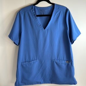 Fig’s Technical Collection scrub top V-neck front below waist pockets SZ XL